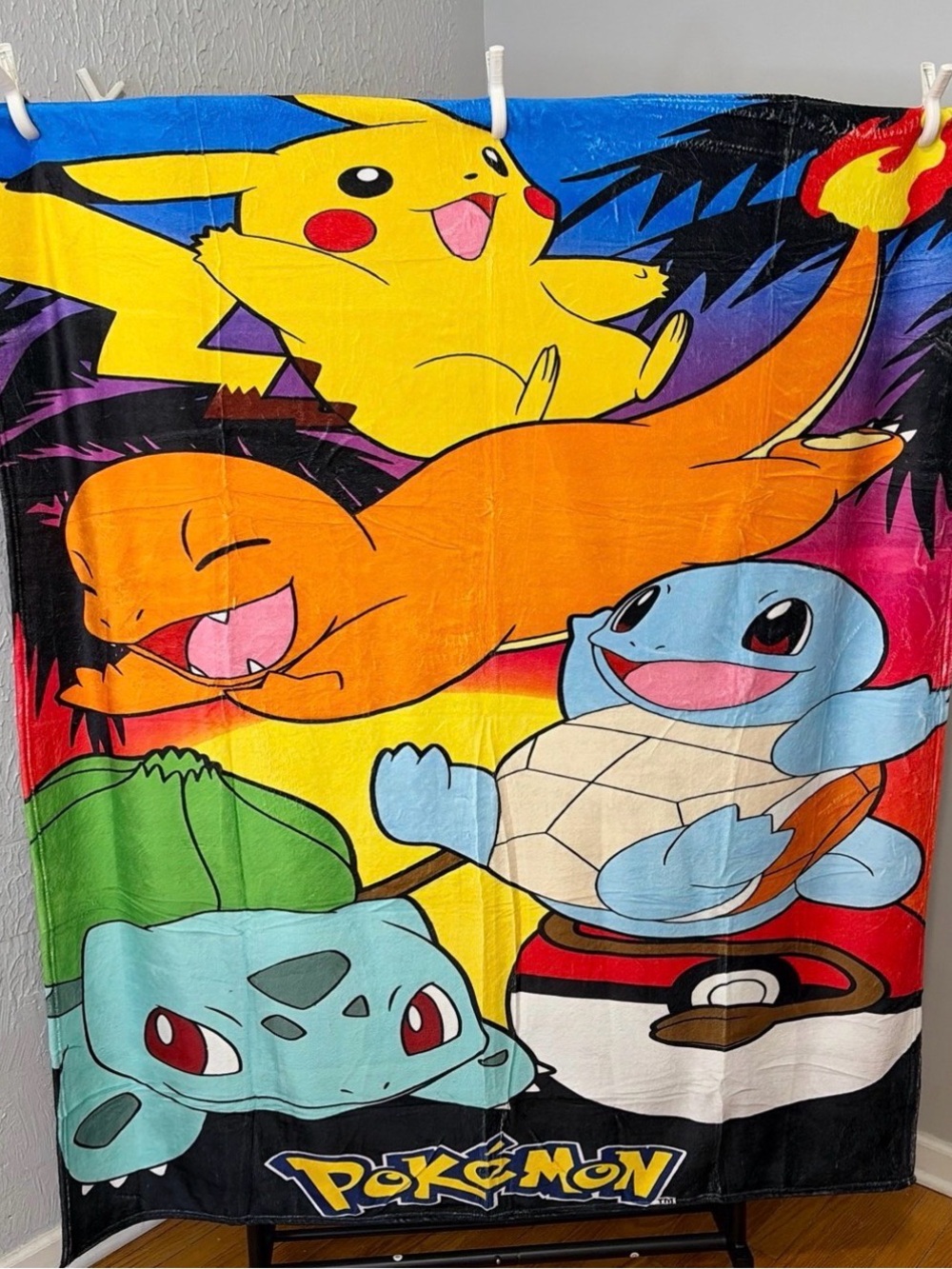 Pokémon Kids Throw Blanket - Yellow, Orange, Blue, Green